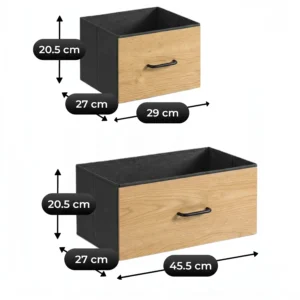 Comodă cu sertare HUDSON 98 cm Stejar/Negru — Comode