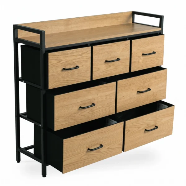 Comodă cu sertare HUDSON 98 cm Stejar/Negru — Comode