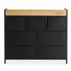 Comodă cu sertare HUDSON 98 cm Stejar/Negru — Comode