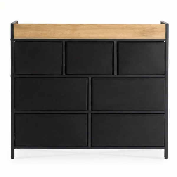 Comodă cu sertare HUDSON 98 cm Stejar/Negru — Comode