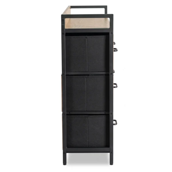 Comodă cu sertare HUDSON 98 cm Stejar/Negru — Comode