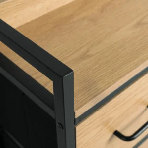 Comodă cu sertare HUDSON 98 cm Stejar/Negru — Comode
