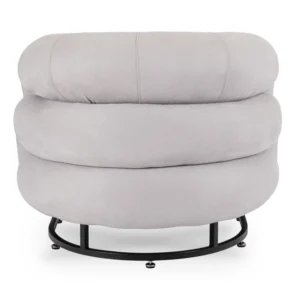 Fotoliu de relaxare CARMINE, gri, din catifea — Fotolii de relaxare