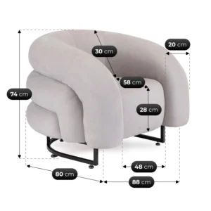 Fotoliu de relaxare CARMINE, gri, din catifea — Fotolii de relaxare