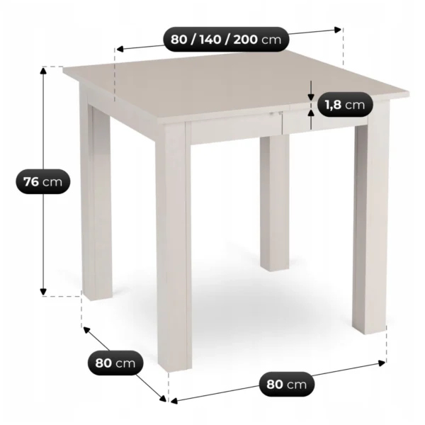 Masa BEN extensibilă 80-200 cm, model „Cașmir” — Mese