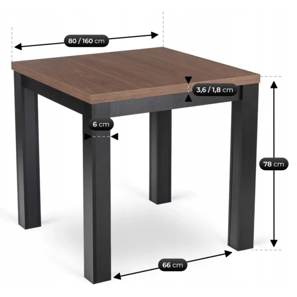 masa-extensibila-max-80-160-cm-nuc-nicea-negru-8-1 Masă extensibilă MAX 80-160 cm, nuc Nicea/negru — Mese