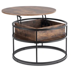 Măsuță ASTUR Stejar rustic/Negru — Măsuțe rotunde