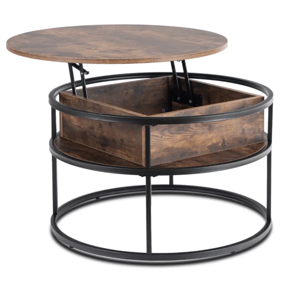 Măsuță ASTUR Stejar rustic/Negru — Măsuțe rotunde