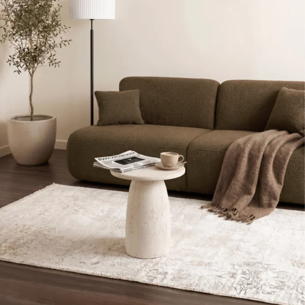 Măsuță REES 49 cm Crem/Bej Modernă — Măsuțe rotunde