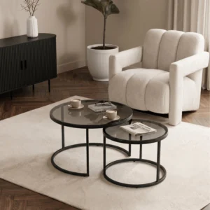 set-de-masute-de-cafea-carrera-gri-negru-2 Set de măsuțe de cafea CARRERA Gri/Negru — Măsuțe și banchete