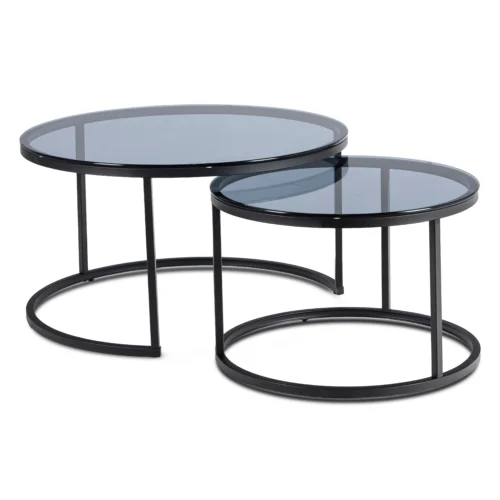Set de măsuțe de cafea CARRERA MAX Gri/Negru — Măsuțe și banchete