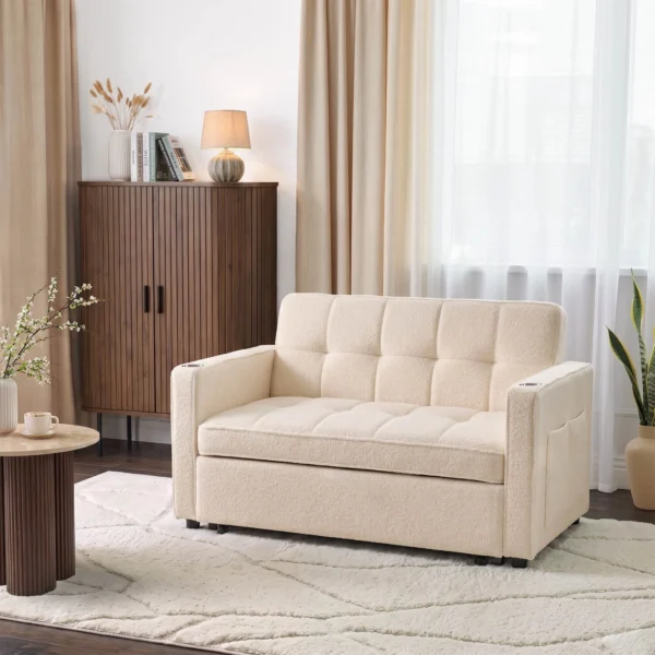 fotoliu-extensibil-corra-pentru-dormit-bej-din-tesatura-boucle-2 Fotoliu extensibil CORRA pentru dormit, bej, din țesătură bouclé — Fotolii de relaxare