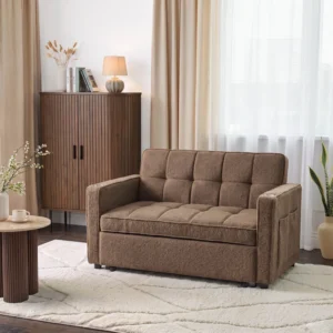 fotoliu-extensibil-corra-pentru-dormit-maro-din-tesatura-boucle-2 Fotoliu extensibil CORRA pentru dormit, maro, din țesătură bouclé — Fotolii de relaxare
