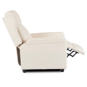 Fotoliu extensibil SPENCER, crem, din țesătură bouclé — Fotolii de relaxare