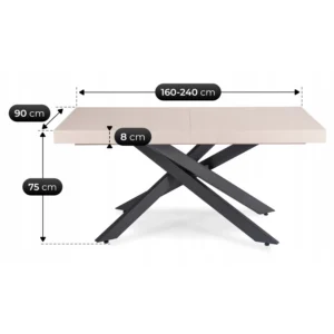 masa-hampton-extensibila-160-240-cm-culoare-casmir-negru-10 Masă HAMPTON extensibilă 160-240 cm, cașmir/negru — Mese