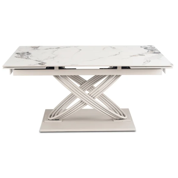 Masă IBIZA din ceramică, extensibilă, 160-240 cm, marmură albă/cașmir — Mese