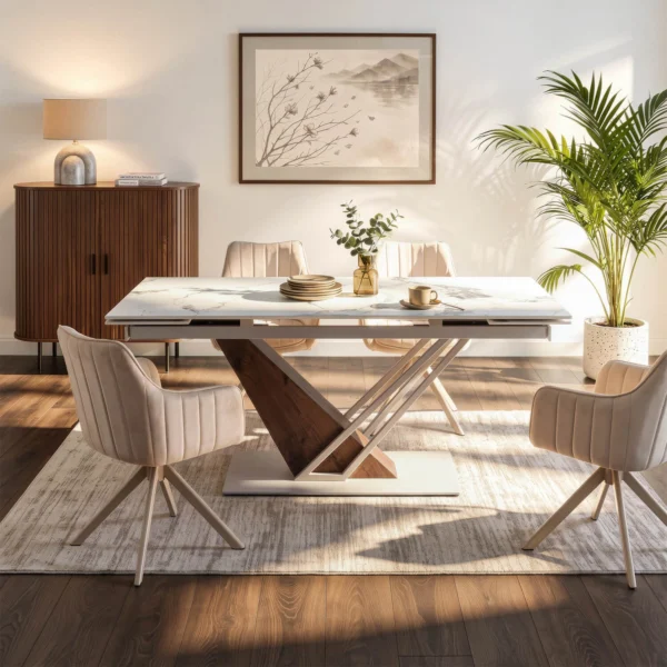 masa-rex-ceramica-extensibila-160-220-cm-marmura-alba-casmir-2 Masă REX ceramică extensibilă 160-220 cm, marmură albă/cașmir — Mese