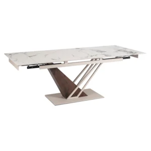 masa-rex-ceramica-extensibila-160-220-cm-marmura-alba-casmir-4 Masă REX ceramică extensibilă 160-220 cm, marmură albă/cașmir — Mese