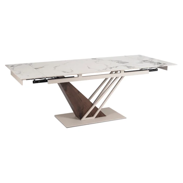masa-rex-ceramica-extensibila-160-220-cm-marmura-alba-casmir-4 Masă REX ceramică extensibilă 160-220 cm, marmură albă/cașmir — Mese