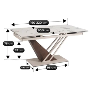 masa-rex-ceramica-extensibila-160-220-cm-marmura-alba-casmir-6 Masă REX ceramică extensibilă 160-220 cm, marmură albă/cașmir — Mese
