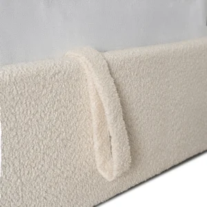 Pat 120x200 MARSYLIA cu spațiu de depozitare, Boucle crem — MOBILA
