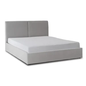 Pat 120x200 MARSYLIA cu spațiu de depozitare, gri, din catifea — MOBILA
