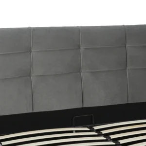 Pat 120x200 TINGA, din catifea, gri închis — MOBILA