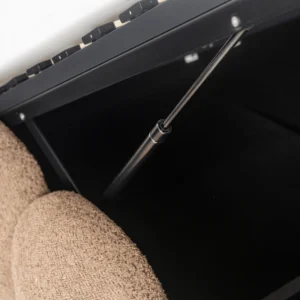 Pat 160x200 ANKARA cu spațiu de depozitare, maro, țesătură Boucle — MOBILA