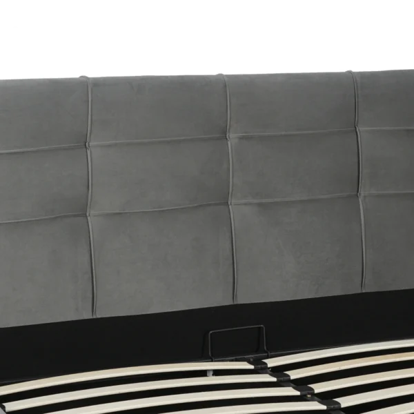 Pat 160x200 TINGA, din catifea, gri închis — MOBILA
