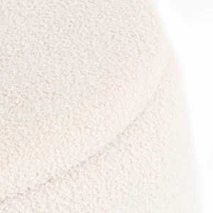 Puf tapițat CARNOS, culoare crem, țesătură bouclé — MOBILA