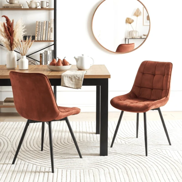 Scaun CHRIS ruginiu din catifea — MOBILA