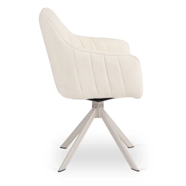 Scaun rotativ BAJA, crem, din bouclé/cașmir — MOBILA