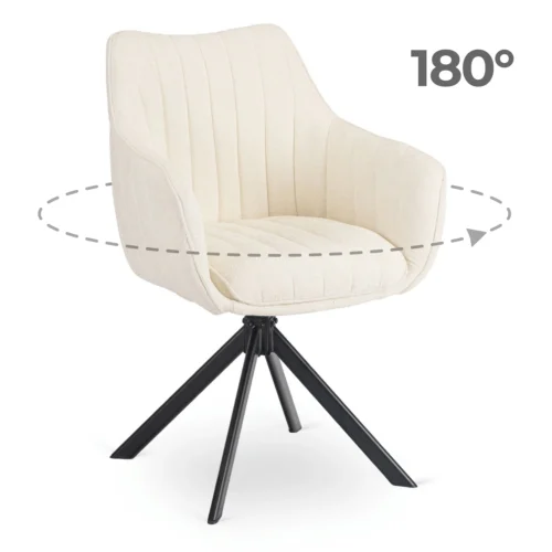 scaun-rotativ-baja-crem-din-tesatura-boucle-1 Scaun rotativ BAJA, crem, din țesătură Boucle