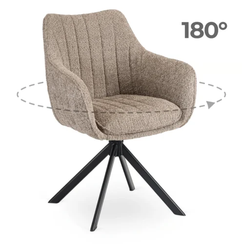 scaun-rotativ-baja-maro-cu-tesatura-boucle-1 Scaun rotativ BAJA, maro, cu țesătură Boucle