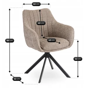 scaun-rotativ-baja-maro-cu-tesatura-boucle-9 Scaun rotativ BAJA, maro, cu țesătură Boucle — MOBILA