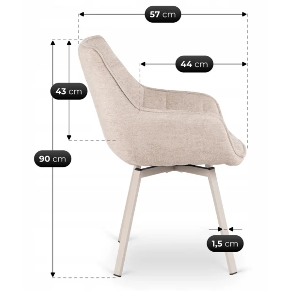 scaun-rotativ-mond-culoare-crem-8 Scaun rotativ MOND, de culoare crem — MOBILA