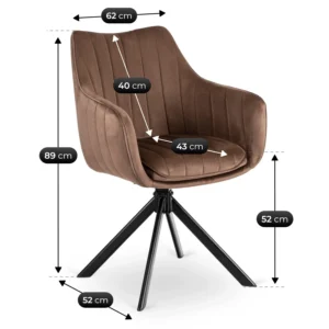 scaun-rotativ-mumbai-2-maro-din-catifea-7 Scaun rotativ MUMBAI 2, maro, din catifea — MOBILA