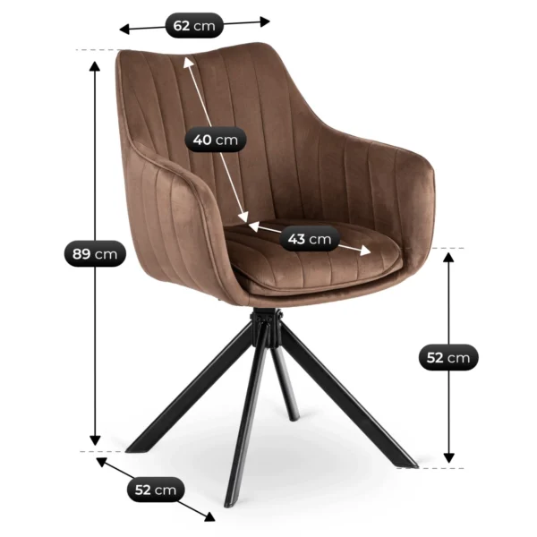 scaun-rotativ-mumbai-2-maro-din-catifea-7 Scaun rotativ MUMBAI 2, maro, din catifea — MOBILA