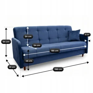 canapea-extensibila-tivoli-albastru-inchis-din-catifea-6 Canapea extensibilă TIVOLI, albastru închis, din catifea — Canapele – culoarea din imagine