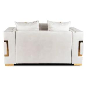 Canapea PALLAZO 2S pentru două persoane, crem/auriu — Canapele și sofale