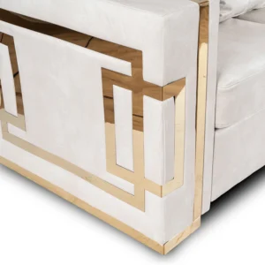 Canapea PALLAZO 2S pentru două persoane, crem/auriu — Canapele și sofale