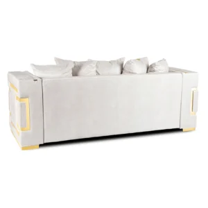 Canapea PALLAZO 3S, cu trei locuri, crem/auriu — Canapele și sofale