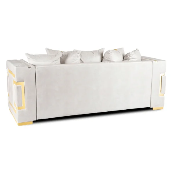Canapea PALLAZO 3S, cu trei locuri, crem/auriu — Canapele și sofale
