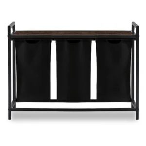 cos-de-rufe-finn-cu-raft-stejar-rustic-negru-3 Coș de rufe FINN cu raft, stejar rustic/negru — MOBILA