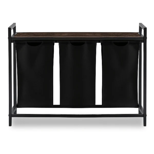 cos-de-rufe-finn-cu-raft-stejar-rustic-negru-3 Coș de rufe FINN cu raft, stejar rustic/negru — MOBILA