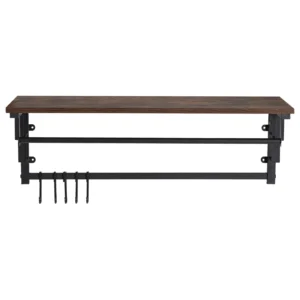 cuier-pentru-hol-jace-80-cm-cu-raft-stejar-rustic-negru-3 Cuier pentru hol JACE 80 cm cu raft, stejar rustic/negru — Cuiere