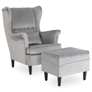 fotoliu-de-relaxare-evan-2-cu-suport-pentru-picioare-gri-din-catifea-1 Fotoliu de relaxare EVAN 2 cu suport pentru picioare, gri, din catifea — Fotolii cu taburet