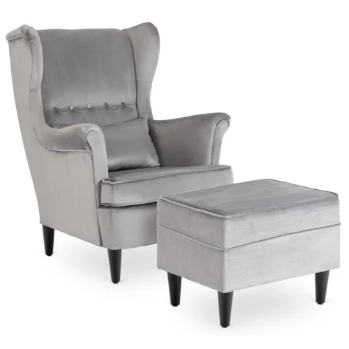 fotoliu-de-relaxare-evan-2-cu-suport-pentru-picioare-gri-din-catifea-1 Fotoliu de relaxare EVAN 2 cu suport pentru picioare, gri, din catifea