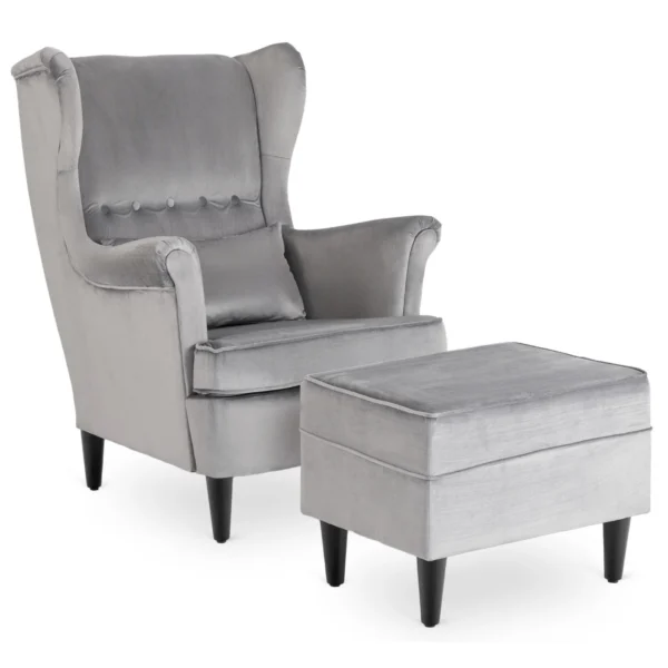 fotoliu-de-relaxare-evan-2-cu-suport-pentru-picioare-gri-din-catifea-1 Fotoliu de relaxare EVAN 2 cu suport pentru picioare, gri, din catifea — Fotolii cu taburet