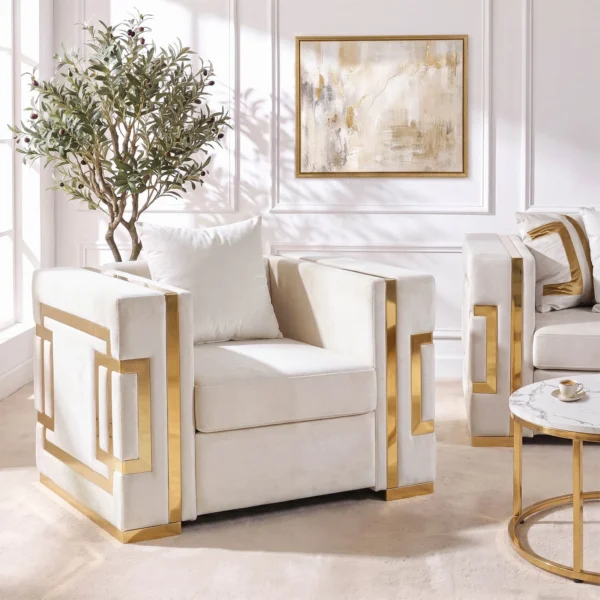 Fotoliu PALLAZO 1S crem/auriu — Fotolii ureche